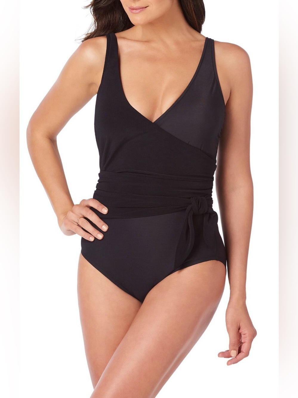 Magic Suit/  Miracle Suit black wrap front, size 10